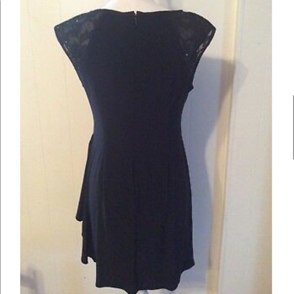 R & M RICHARDS Petite Black Stretch DRESS Lace 10 - Picture 3 of 12